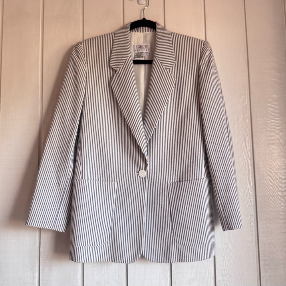 Talbots Blue and White Striped Blazer